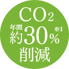 CO2年間約30％削減 ※1