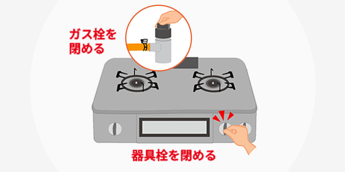 器具栓を閉める