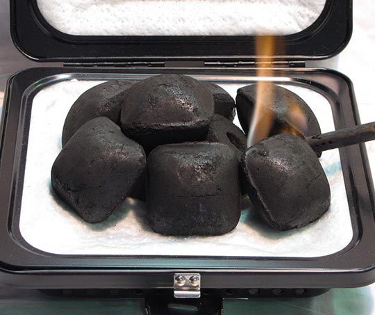 豆炭に着火させる方法2